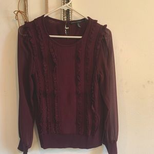 WHBM Ruffled Dress Sweater